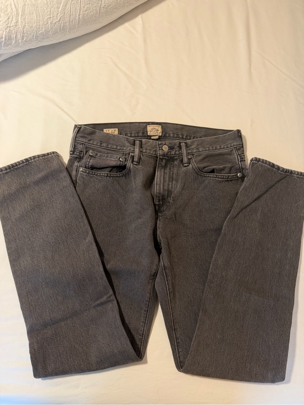 J. Crew Men's Charcoal Straight-Leg Jeans